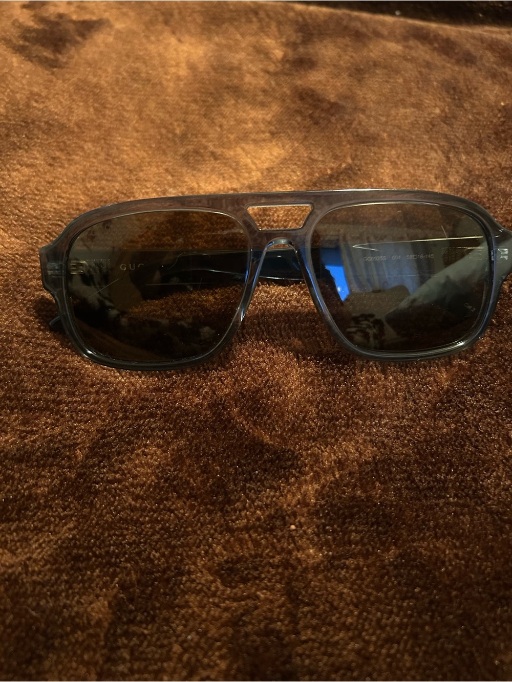Gucci Black Dark Blue Frame Sunglasses